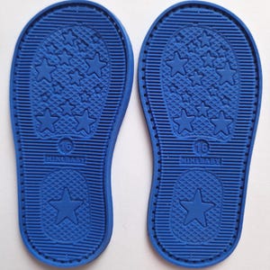 EVA Rubber Soles with Pre-punched Holes – Royal Blue, Size 16 (10 cm), 74 Holes – Ideal for Crochet Baby Shoes, Handmade Booties