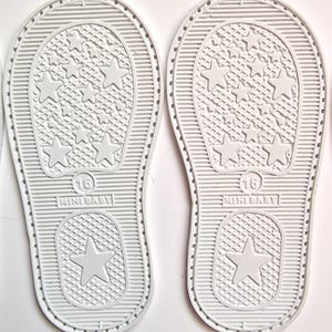 EVA Rubber Baby Shoe Soles: White Crochet Booties Base (Size 16, 10cm, 74 Holes)