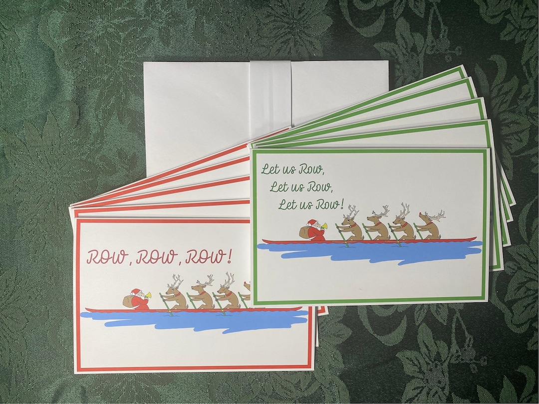 Multi Pack of 10 Rowing Christmas Cards Etsy