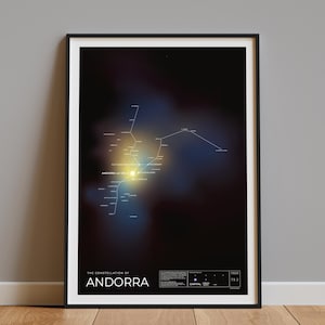 Constellation d'Andorre - Poster de voyage cosmique unique