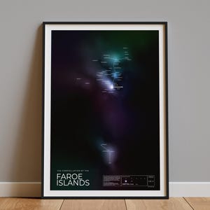 Constellation des îles Féroé - Poster de voyage cosmique unique