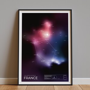 Constellation de la France - Poster de voyage cosmique unique