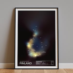 Constellation de la Finlande - Poster de voyage cosmique unique