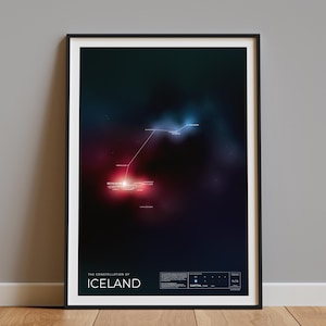 Constellation d'Islande - Poster de voyage cosmique unique