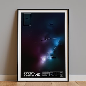 Constelación de Escocia: póster de viaje cósmico único