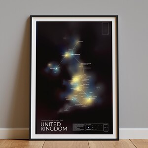 Constellation du Royaume-Uni - Poster de voyage cosmique unique