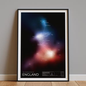Constellation of England - Uniquely Cosmic Travel Poster