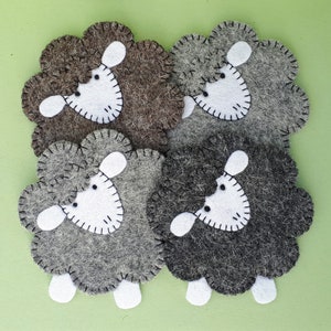 Handmade Felt Herdwick Coasters