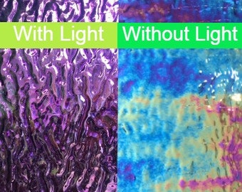 Dark Violet, Ripple, Iridescent (Wissmach 311 V RIPR) 8" x 6", Stained Glass Sheet or Supply