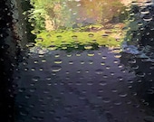 Stained Glass Sheet, 8 quot x 6 quot Iridized Clear Rain Water (Spectrum 100 RW Irid)