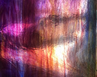 Stained Glass Sheet Wissmach 310 RIP Bright Amber Ripple 8 x 6