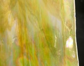 Stained Glass Sheet, 8 quot x 6 quot - Opal Yellow and White Iridized (Armstrong 17 SR Irid)