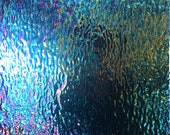 Stained Glass Sheet, 8 quot x 6 quot - Aqua Blue Streaky Ripple Iridized (Armstrong 4244 PR)