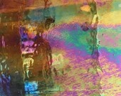 Stained Glass Sheet, 8 quot x 6 quot - Amber Cathedral Iridized