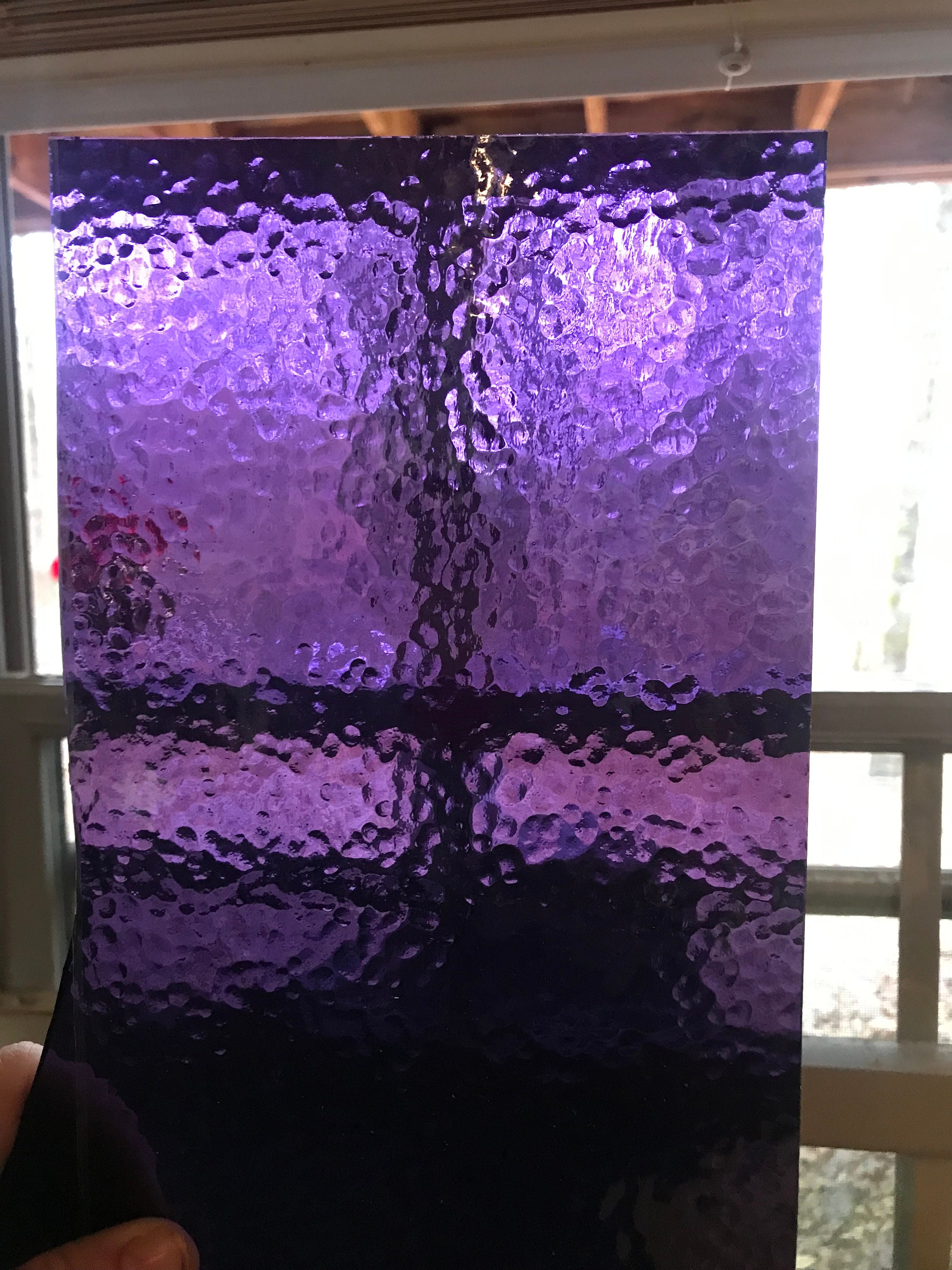 12 x 12 Stained Glass Sheet, 12 x 12 - Dark Purple Rough Rolled  (Spectrum 146 RR)