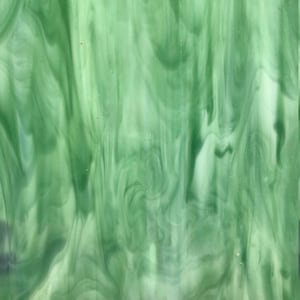 12&quot; x 12&quot; Stained Glass Sheet - White and Dark Green (Spectrum 325-6 )