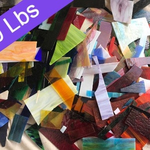 10 lbs stained glass  scraps - Brights 7 *PLEASE READ SHIPPING