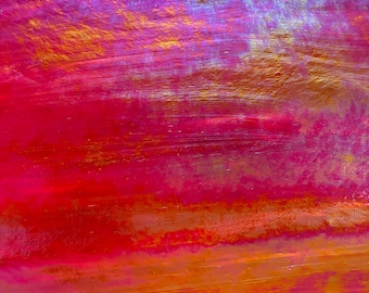 Dark Red, Opal, Clear, Iridescent (Wissmach 029 IRID) 12" x 12", Stained Glass Sheet or Supply