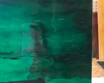 Stained Glass Sheet, 8" x 6"  - Hunter Green WaterGlass (Spectrum 523-8 W)