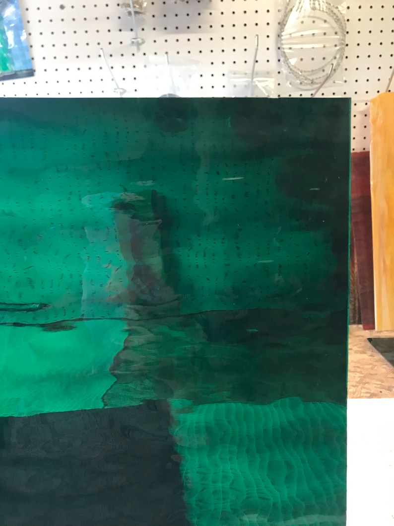 Stained Glass Sheet, 11" x 12" - Hunter Green WaterGlass (Spectrum 523-8 W) bild 1