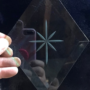 7&quot; x 5” Engraved Diamond Bevel - Star
