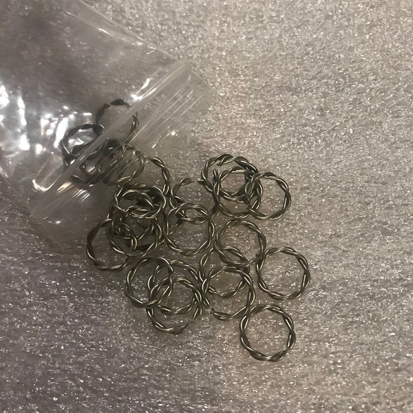 25 pieces of 3/8" Twisted Wire Jump Rings