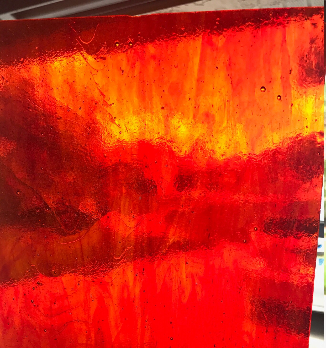 Stained Glass Sheet 8 x 6 Red and Orange Etsy