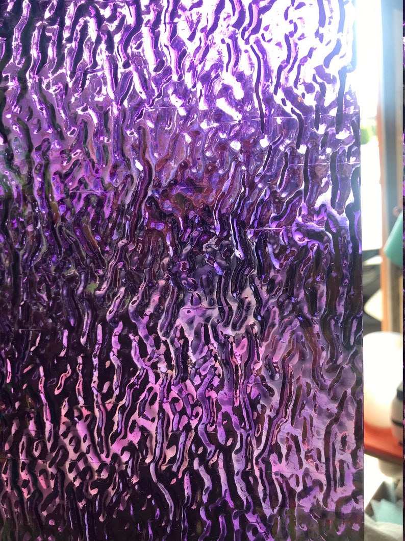 Stained Glass Sheet 8 x 6 Dark Violet Ripple Etsy