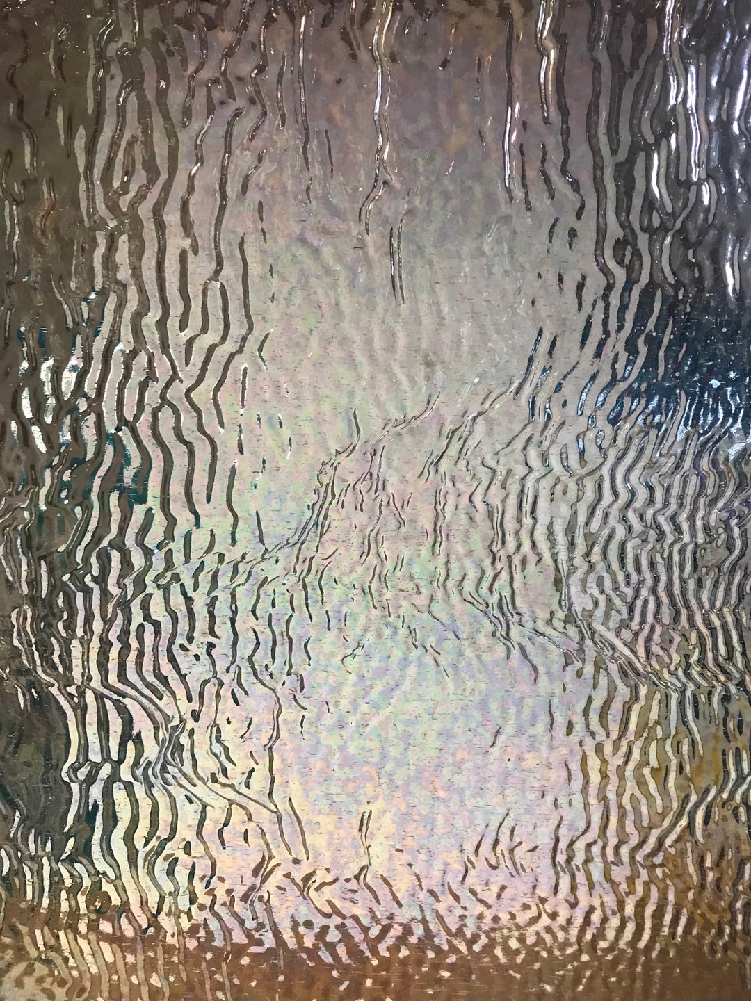 Stained Glass Sheet, 8 X 6 Clear Ripple Iridized kokomo 33 Irid Etsy