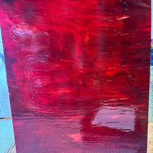 Stained Glass Sheet, 12&quot; x 12&quot;  -  Red Cathedral with White Streaks (Armstrong AG-9910)