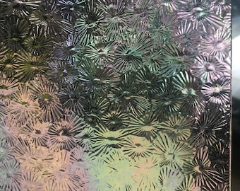 Stained Glass Sheet, 12" x 12"  -  Clear Florentine Iridized (W 01 IR)
