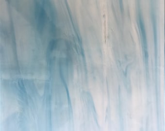 12" x 12" Stained Glass Sheet, 12" x 12"  Sky Blue and White 96 (Oceanside 833-51 SF)