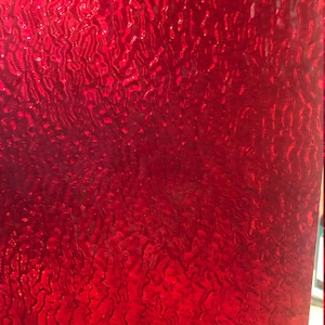 Stained Glass Sheet, 8” x 6”   -  Cerise Ruby   Tight Ripple (Kokomo 41 TRIP)