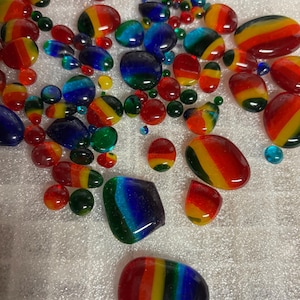 Pack of coe 96 Cabochons - Glass Sheet or Supply 1/2 oz - Approximately 5