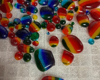 Pack of coe 96 Cabochons - Glass Sheet or Supply 1/2 oz - Approximately 5