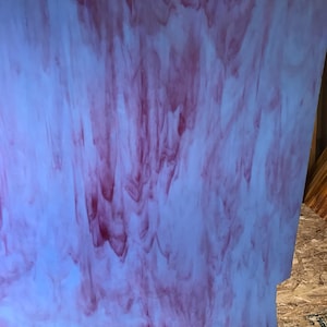 Stained Glass Sheet, 8” x 6”- Pink and Blue Opal  (Kokomo 627 DP)