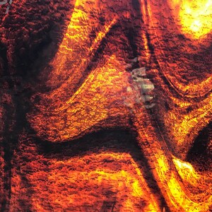 Stained Glass Sheet, 8" x 6"  Amber and Gold Streaky Granite (Spectrum 411-15 G)