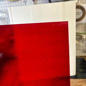 Stained Glass Sheet, 8&quot; x 6&quot;  - Dark Red Transparent (Wissmach 90-13))