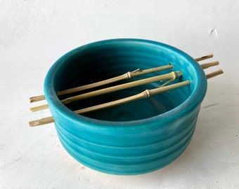 Soap dish bamboo/turquoise