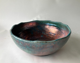 Lavabo / Raku / Antico / Rame/Verde Ø 35 cm Altezza 13,5/14 cm