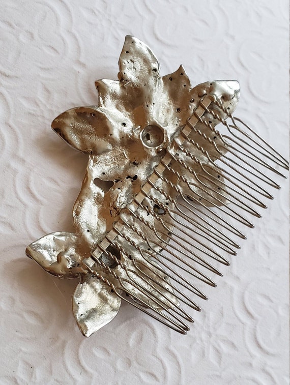 Star shaped Flowers, Rhinestone Hair Comb. - image 6