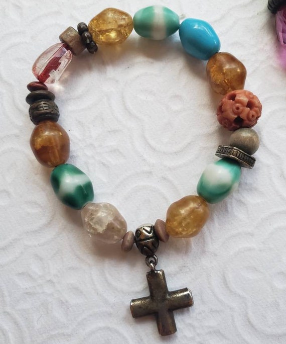 Bracelets, Mixed Lot of memory wire and stretch b… - image 2