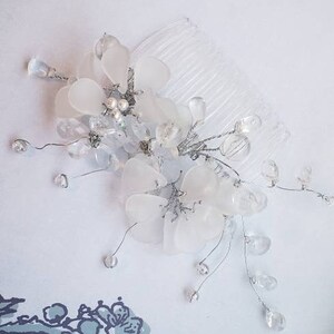 Whimsical Acrylic Opaque Flowers and Petals Hair Comb. Fun Bridal, Prom or Special Occasion Hair Accessory.