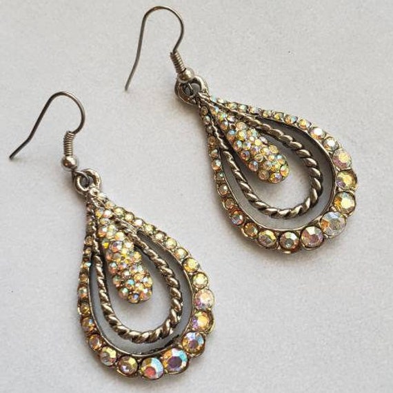 Disney Bridal By Kirstie Kelly Ab Crystal Rhinestone Earrings Etsy
