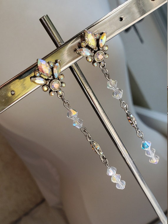 Disney Bridal By Kirstie Kelly Ab Crystal Dangle Earrings Etsy