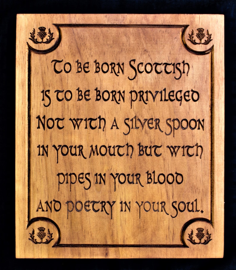 Scottish Pride Wood Plaque, Celtic Poetry Gift image 1