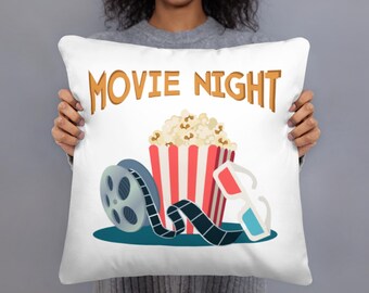 Movie Night Pillow, Family Movie Night, My Movie Watching Pillow, Our Movie Watching Pillow, Family Pillow | Basic Pillow