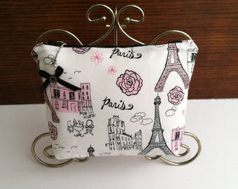 Eiffel Tower Cosmetic Bag, Eiffel Tower Makeup Bag, Paris Makeup Bag, Paris Cosmetic Bag, Glitter Eiffel Tower Cosmetic Bag, Paris Theme Bag