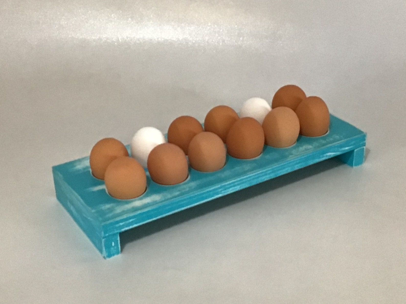 Counter Top Egg Holder Farm Style Rustic Turqoise Etsy