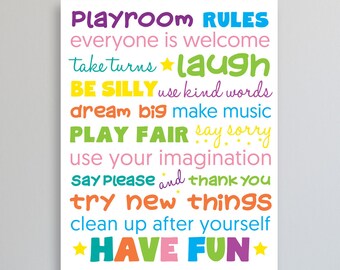Playroom Rules Printable, Playroom Rules Instant Download, Playroom Wall Art, Playroom Rules, Playroom Decor, Printable Playroom Art